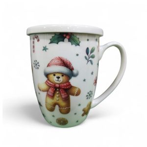 TAZA CHRISTMAS PORCELANA 300ML FILTRO Y TAPA
