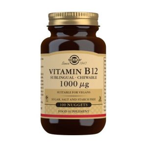 Vitamina B12 100 comprimidos sublinguales/masticables de 1000μg Solgar