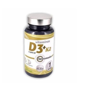 Vitaminas D3 + K2 Liposomadas 60 caps Pinisan