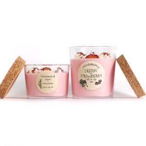 Vela Cera De Soja Cream Y Strawberry 250 gr