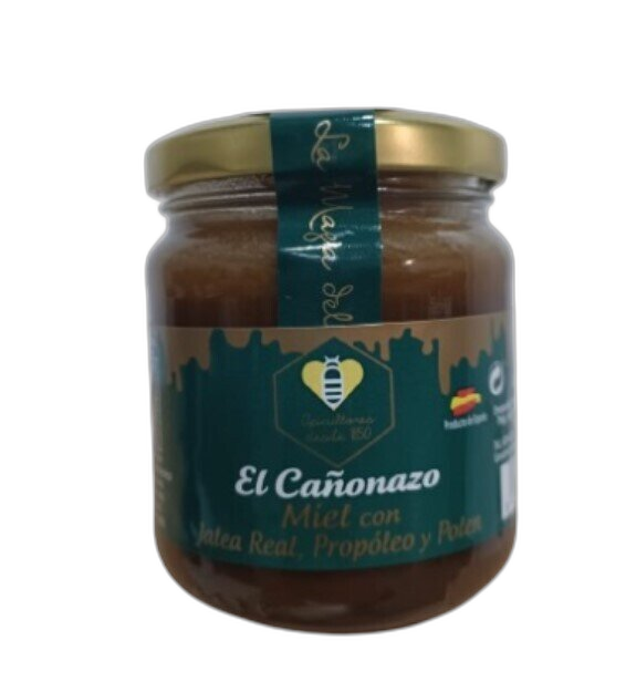 Miel El Cañonazo con Jalea Real, Propoleo y Polen 250gr