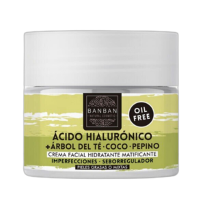 Crema Facial Árbol del Té, Coco y Pepino Pieles Grasas o Mixtas 50ml Banban