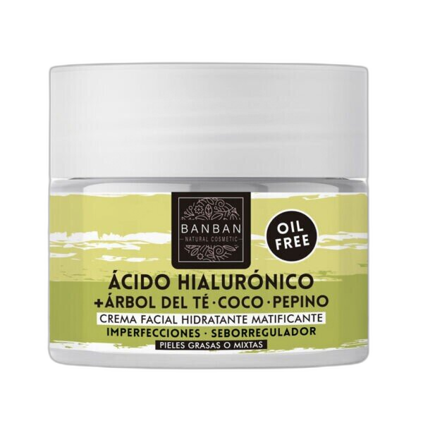 Crema Facial Árbol del Té, Coco y Pepino Pieles Grasas o Mixtas 50ml Banban