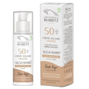Crema facial solar color beige spf 50+ Biarritz Alga Maris 50ml