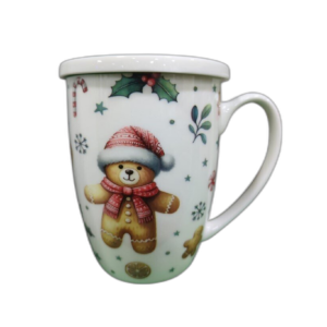 TAZA CHRISTMAS PORCELANA 300ML FILTRO Y TAPA