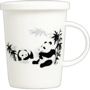 TAZA OSOS PANDA PORCELANA 300ML FILTRO Y TAPA